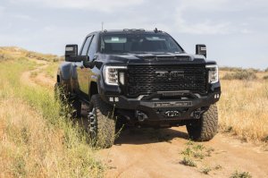 GMC Sierra 2500 Front Bumper - DV8 Offroad - Spec Series - Micro-texture black powder coat with satin black accents - `20-`23